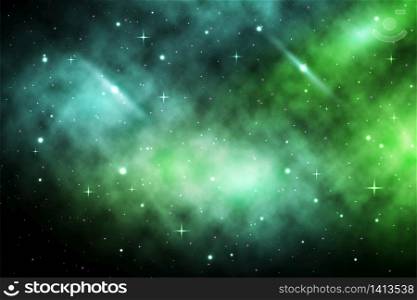 Space galaxy background with shining stars and nebula, Vector cosmos with colorful milky way, Galaxy at starry night, Vector illustration