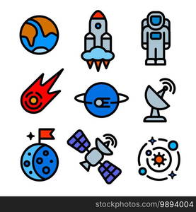 space icons set