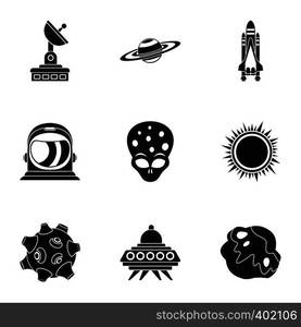 Space icons set. Simple illustration of 9 space vector icons for web. Space icons set, simple style