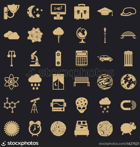 Space icons set. Simple set of 36 space vector icons for web for any design. Space icons set, simple style