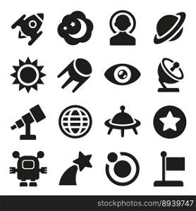 Space icons set vector image
