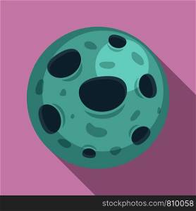 Space moon icon. Flat illustration of space moon vector icon for web design. Space moon icon, flat style