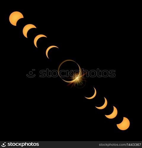 Space planet of background planet and Crescent moon. Vector