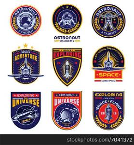 space program logo badge label template. space program logo badge label template vector
