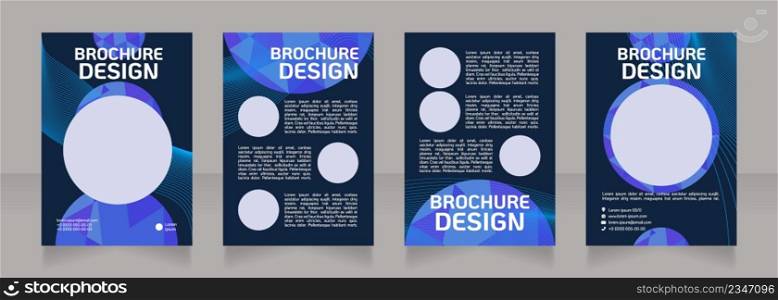 Space researching blank brochure design. Natural science. Template set with copy space for text. Premade corporate reports collection. Editable 4 paper pages. KoHo Regular font used. Space researching blank brochure design