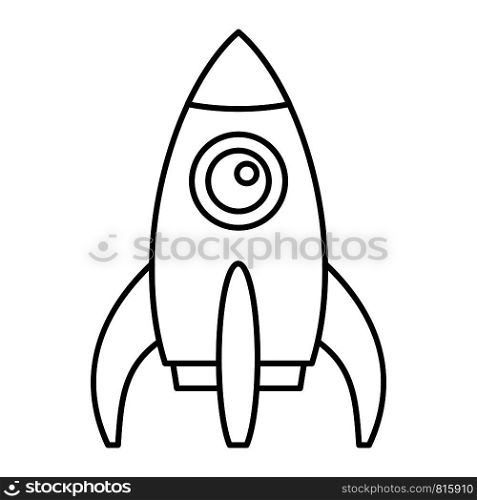Space rocket icon. Outline illustration of space rocket vector icon for web design isolated on white background. Space rocket icon, outline style