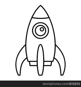 Space rocket icon. Outline illustration of space rocket vector icon for web design isolated on white background. Space rocket icon, outline style