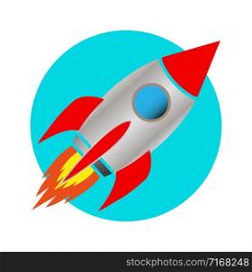 space rocket icon white background vector illustration. space rocket icon