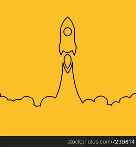 Space rocket launch. Start up concept flat style. Vector illustration