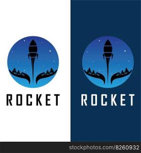 space rocket logo and vector with slogan template