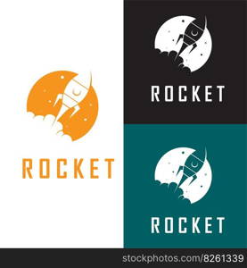 space rocket logo and vector with slogan template