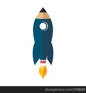 space rocket ship pencil logo icon sign vector art. space rocket ship pencil logo icon sign vector