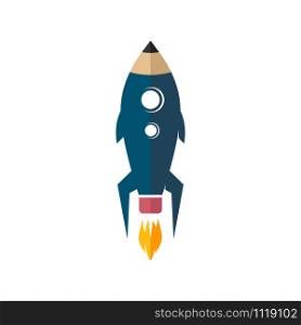 space rocket ship pencil logo icon sign vector art. space rocket ship pencil logo icon sign vector
