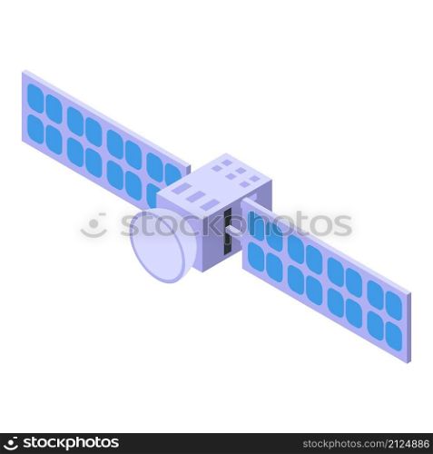 Space satellite icon isometric vector. Antenna station. Spaceship system. Space satellite icon isometric vector. Antenna station