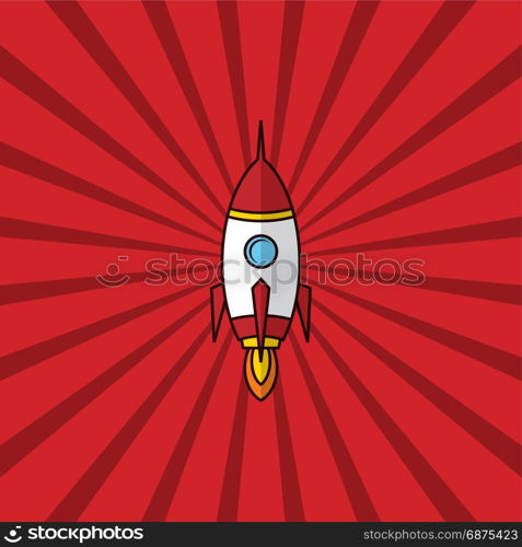 space ship rocket retro red theme. space ship rocket retro red theme vector art