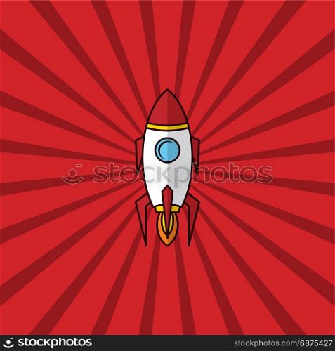 space ship rocket retro red theme. space ship rocket retro red theme vector art