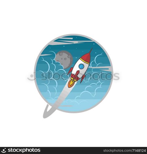 space shuttle rocket sign color logo logotype vector art. space shuttle rocket sign color logo logotype vector
