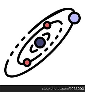 Space solar system icon. Outline space solar system vector icon color flat isolated. Space solar system icon color outline vector