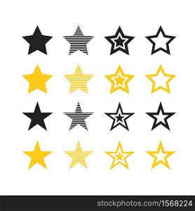 Space star set black and yellow flat icon. Abstract gold web button. Vector illustration in modern style