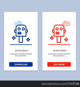 Space, Suit, Robot Blue and Red Download and Buy Now web Widget Card Template