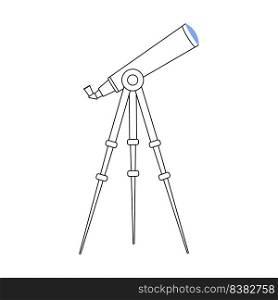 Space telescope semi flat color vector object. Equipment for studying astronomy. Investigative tool. Full sized item on white. Simple cartoon style illustration for web graphic design and animation. Space telescope semi flat color vector object