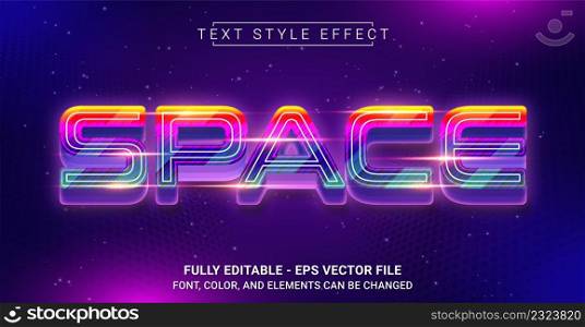 Space Text Style Effect. Editable Graphic Text Template. Graphic Design Element.