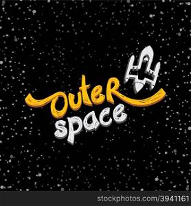 space theme. rocket ship outer space theme vector illustration