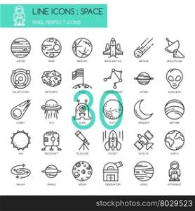 Space , thin line icons set ,pixel perfect icon