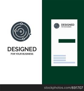 Space, Universe, Medical, Health Grey Logo Design and Business Card Template