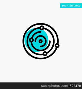 Space, Universe, Medical, Health turquoise highlight circle point Vector icon