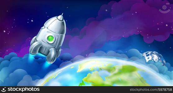 Space, vector background for website