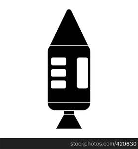 Spacecraft black simple icon isolated on white background. Spacecraft black simple icon
