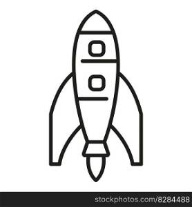 Spacecraft icon outline vector. Rocket launch. Start ship. Spacecraft icon outline vector. Rocket launch