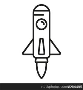 Spacecraft launch icon outline vector. Space rocket. Fire start. Spacecraft launch icon outline vector. Space rocket
