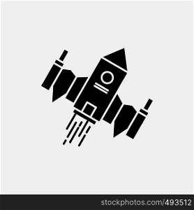 spacecraft, spaceship, ship, space, alien Glyph Icon. Vector isolated illustration. Vector EPS10 Abstract Template background
