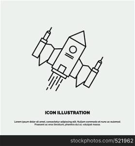 spacecraft, spaceship, ship, space, alien Icon. Line vector gray symbol for UI and UX, website or mobile application. Vector EPS10 Abstract Template background