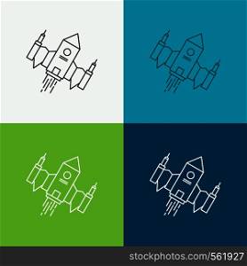 spacecraft, spaceship, ship, space, alien Icon Over Various Background. Line style design, designed for web and app. Eps 10 vector illustration. Vector EPS10 Abstract Template background