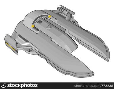Spacecruiser fantasy vector illustration on white background
