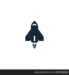 Spaceship creative icon filled from space Vector Image