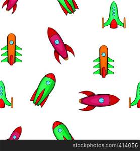 Spaceship pattern. Cartoon illustration of spaceship vector pattern for web design. Spaceship pattern, cartoon style
