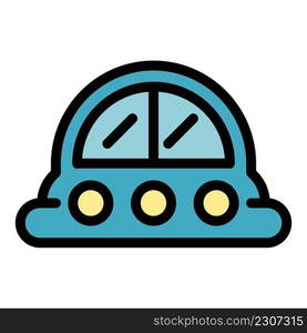 Spaceship toy icon. Outline spaceship toy vector icon color flat isolated. Spaceship toy icon color outline vector