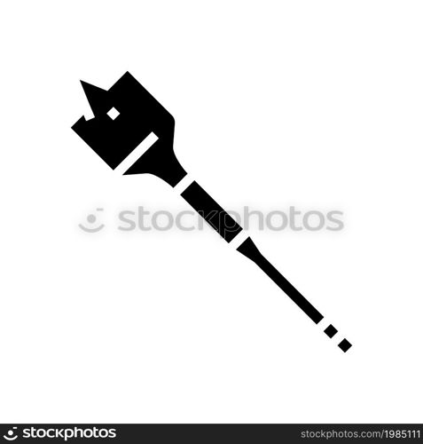 spade bit for drilling glyph icon vector. spade bit for drilling sign. isolated contour symbol black illustration. spade bit for drilling glyph icon vector illustration