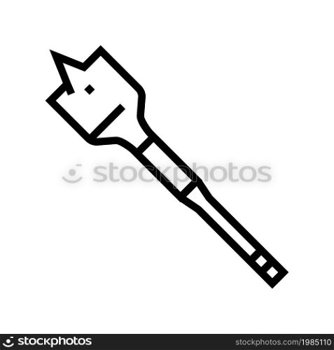 spade bit for drilling line icon vector. spade bit for drilling sign. isolated contour symbol black illustration. spade bit for drilling line icon vector illustration