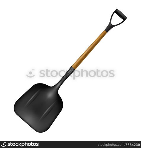 Spade black isolated on white background. Vector illustration.