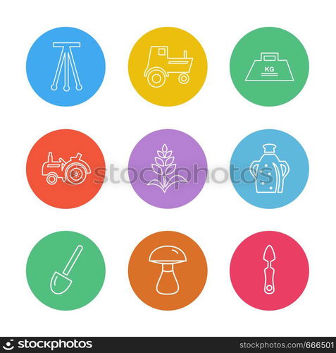 spade , mushroom , wheat , icon, vector, design, flat, collection, style, creative, icons , farming , rural , farm , fruits , village , fruits , wheat , rural , tree , sun , sunlight , farmer , navigation ,