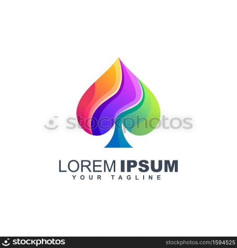 Spade symbol playing card colorful design template liquid