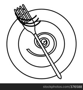 Spaghetti icon. Outline illustration of spaghetti vector icon for web. Spaghetti icon, outline style