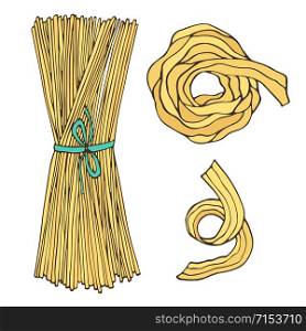 Spaghetti isolated italian food for menu design. Pasta vector illustration. Spaghetti isolated italian food for menu design. Pasta vector illustration.