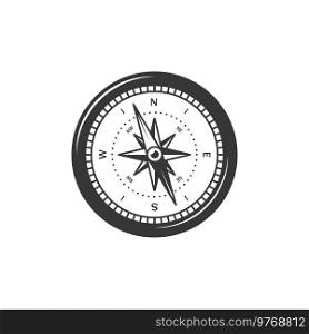 Spain culture, compass for seafaring, Spanish sailing traditions, vector icon. Marine travel and naval ship compass, maritime navigation equipment, history and national culture of Spain. Spain seafaring tradition, Spanish culture symbol
