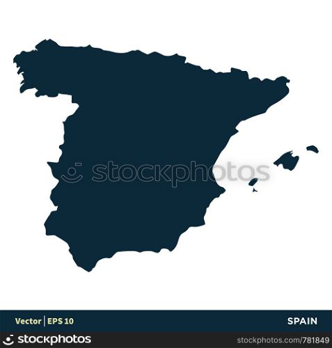 Spain - Europe Countries Map Vector Icon Template Illustration Design. Vector EPS 10.